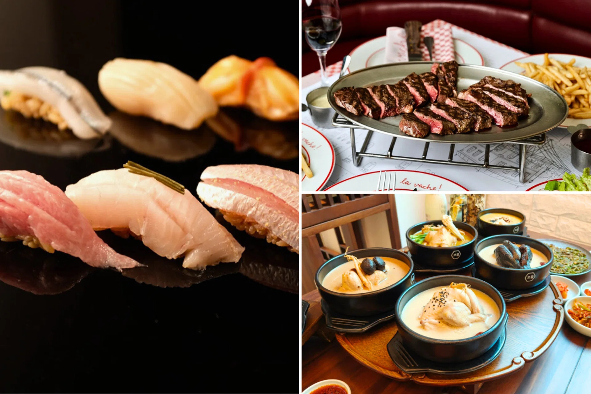new cafes restaurants dec 2025 sushidan la vache streak frites bomul samgyetang