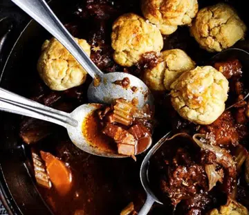 Red Wine Beef Stew With Parmesan Dumplings