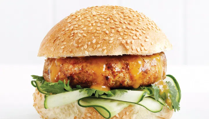 Everyday Food - Stacks of Burgers - Chicken Satay 
