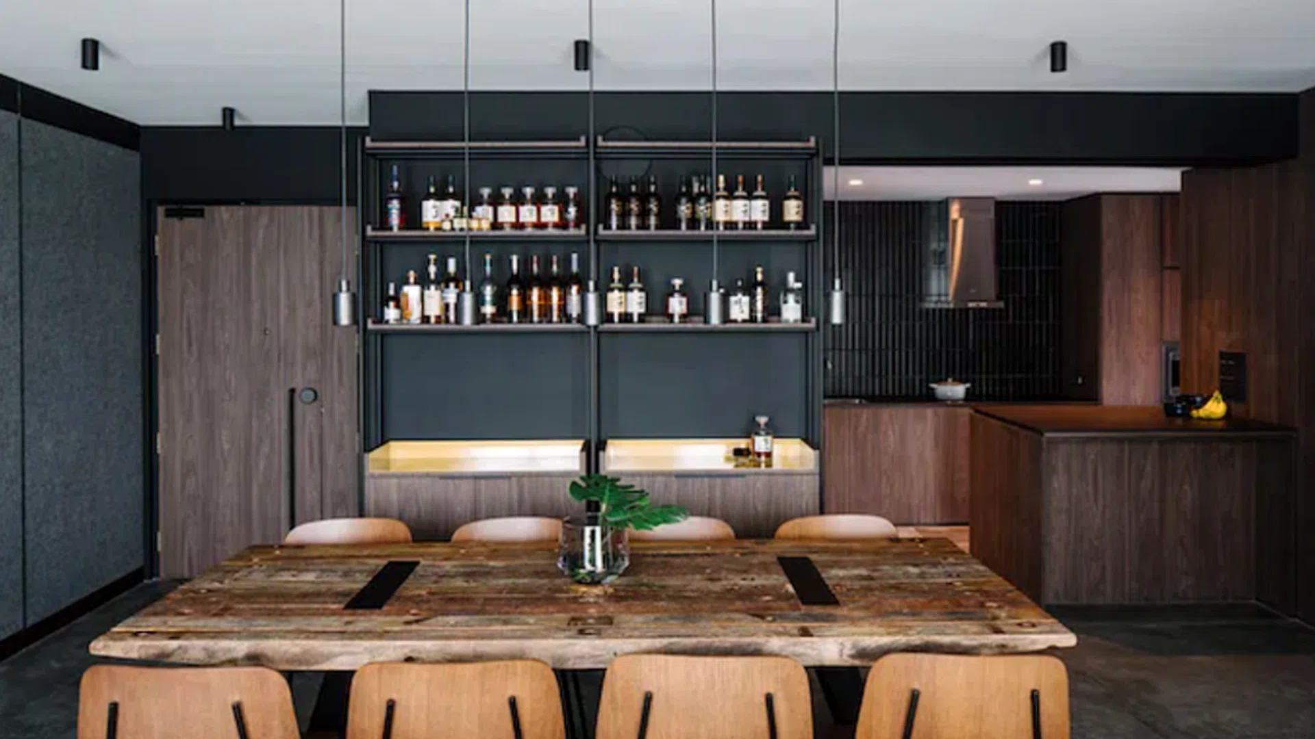 Dark Industrial-Style 5-Room BTO With A Striking Home Whisky Bar