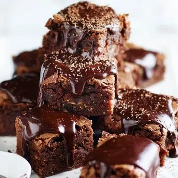 Figgy Brownies With Chocolate & Butterscotch Sauce