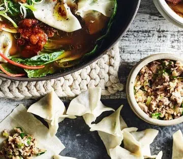 Duck Wontons In Broth