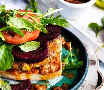 Quinoa & Zucchini Haloumi Burgers