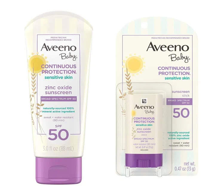 Aveeno Baby Zinc Oxide Sunscreen for Sensitive Skin SPF 50 (Image/ Amazon Singapore)