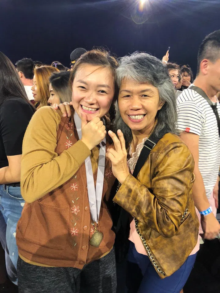 Hui Lin and Mama Leong at a dance competition in 2018 that both Marcus and Hui Lin participated in and won with their team. Mama Leong was at the event to cheer on the pair. Photo: Toh Hui Lin