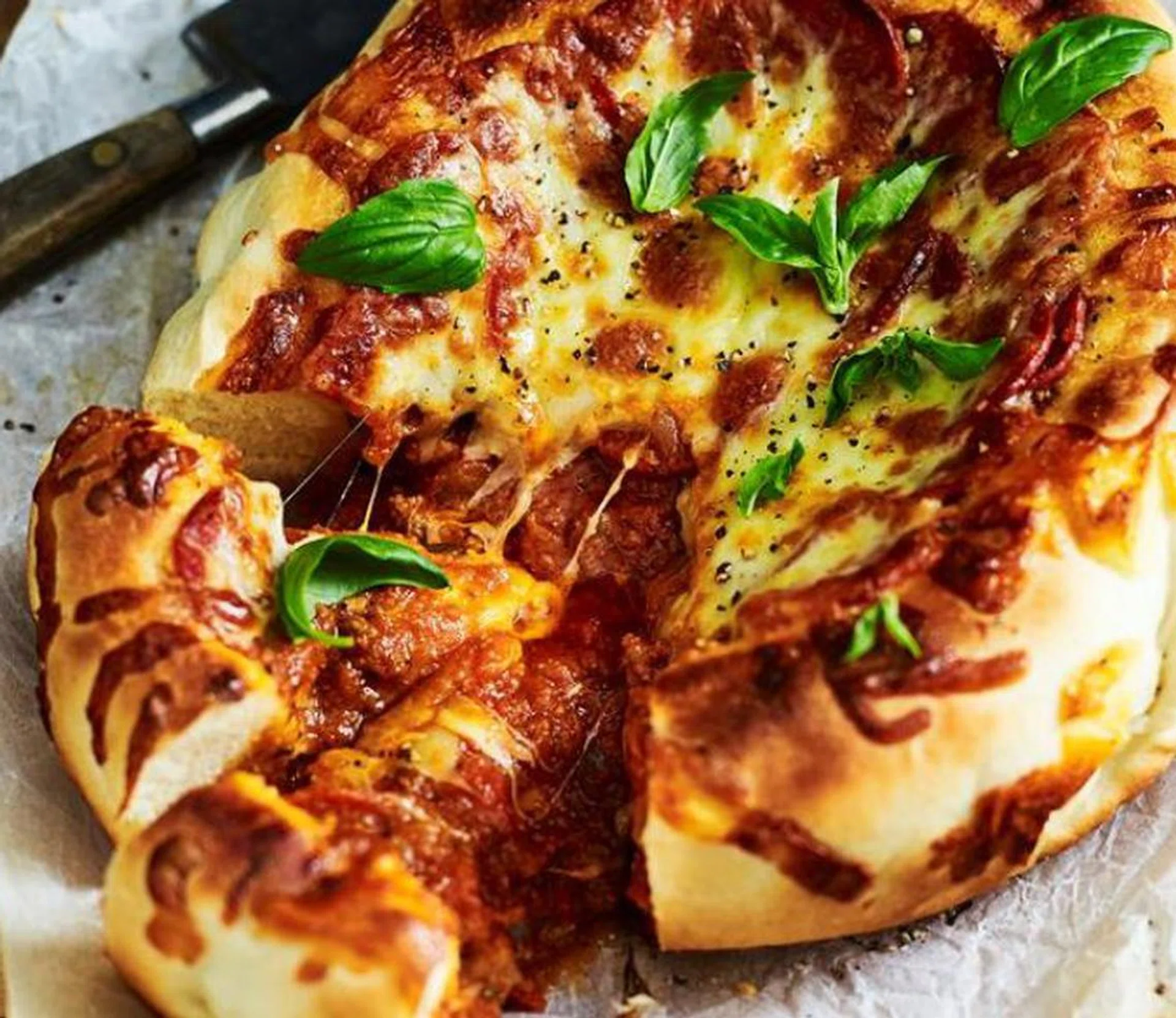 Deep-Pan Pepperoni Pizza