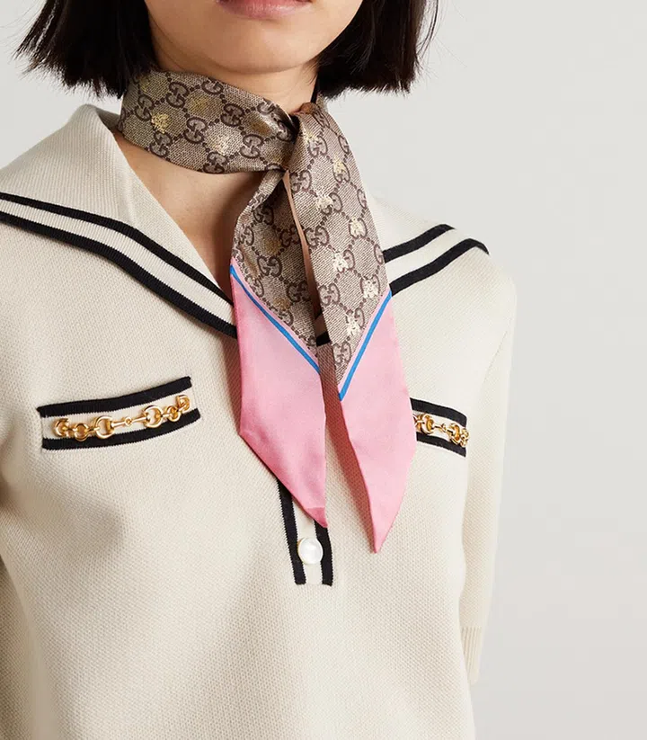 Gucci Metallic printed silk-twill scarf (approx. S$350 from Net-a-Porter)