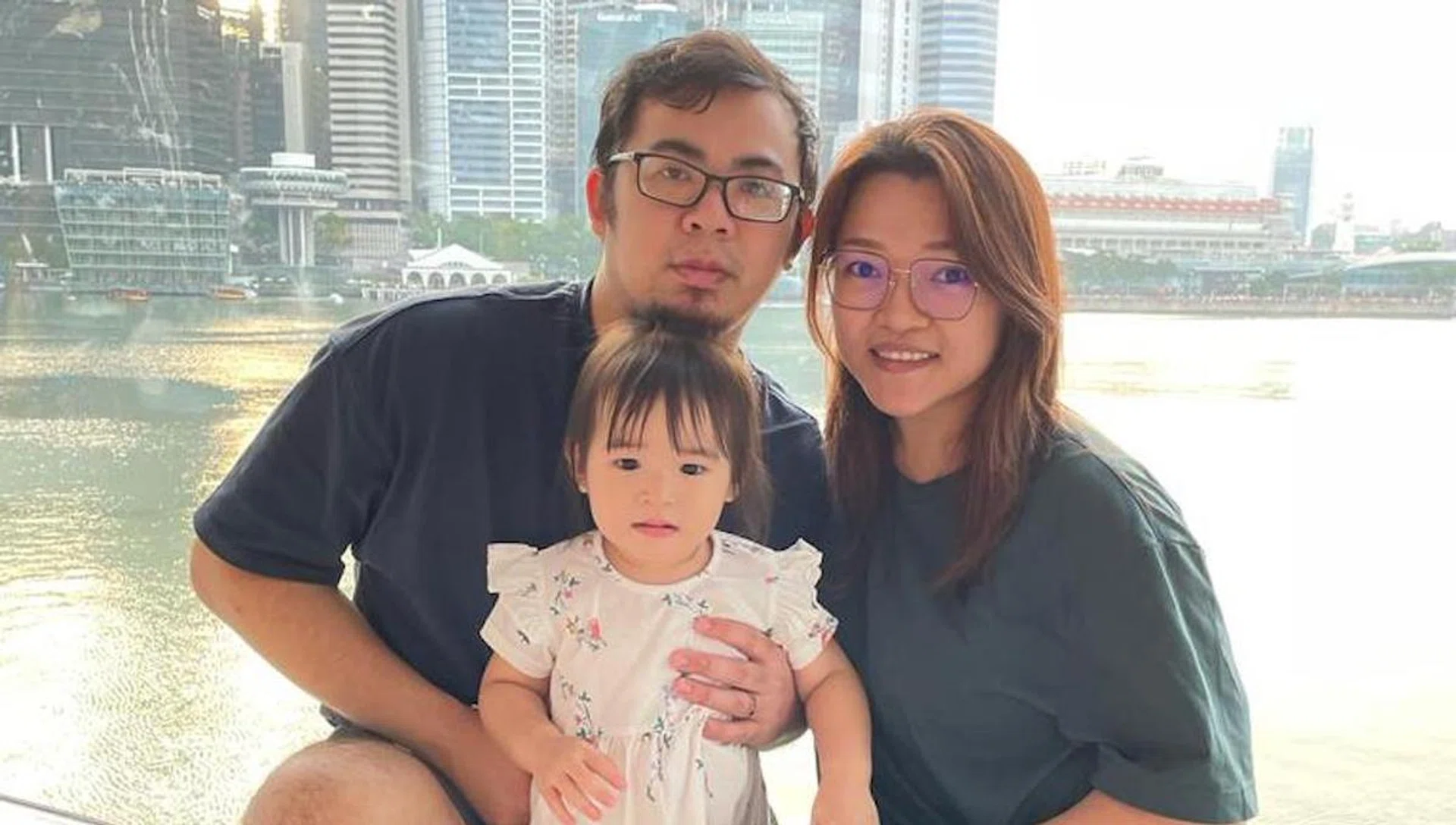 Joel and Shiang Jing of Nannymoon with their daughter