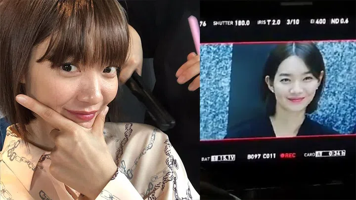 South Korean actress, Shin Min-ah of the recent Netflix "Hometown Cha Cha Cha" fame used to sport a short side parted bob with bangs which she swept by the side. (Photo Instagram @illusomina)