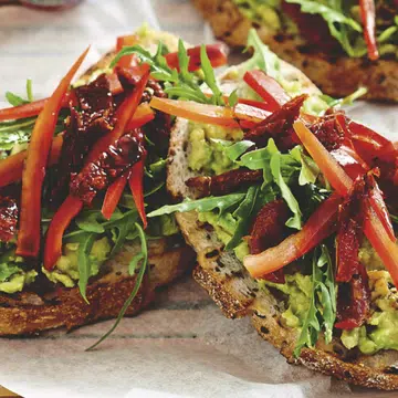 Avocado & Miso Mash Bruschetta