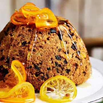 Steamed Citrus Brandy Fruit Pudding