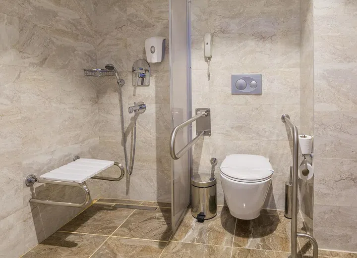 Modern Bathroom luxury Design and Toilet for people with disabilities .