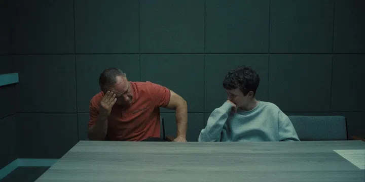 Adolescence. (L to R) Stephen Graham as Eddie Miller, Owen Cooper as Jamie Miller, in Adolescence. Cr. Courtesy of Netflix © 2024