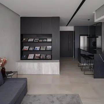 Minimalist monochrome HDB