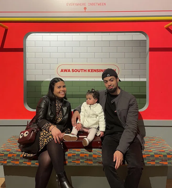 Cam Khalid and her husband Jem Erguvenler with their daughter Zaza. Photo: Cam Khalid