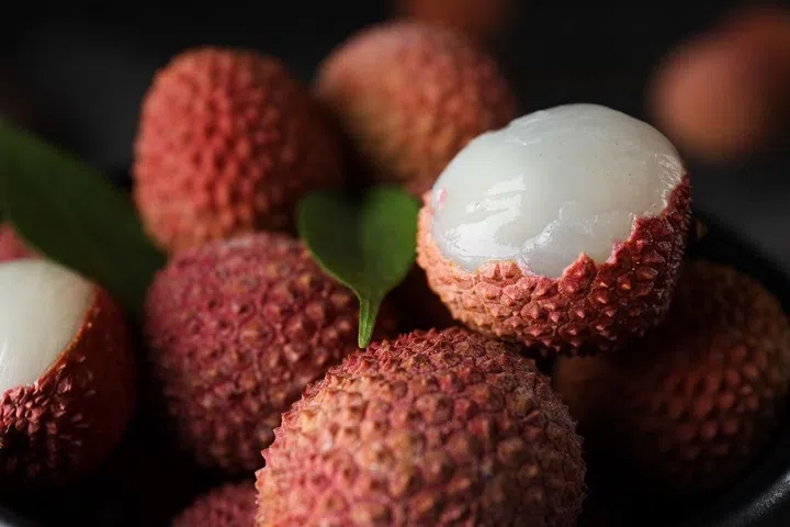 Lychee, concept of fresh and ripe exotic food