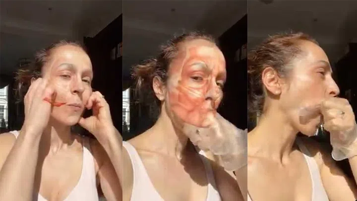 If you prefer an actual face yoga class, look to @face.toned on Instagram where you will find short face yoga teasers or sign up for actual online classes to follow