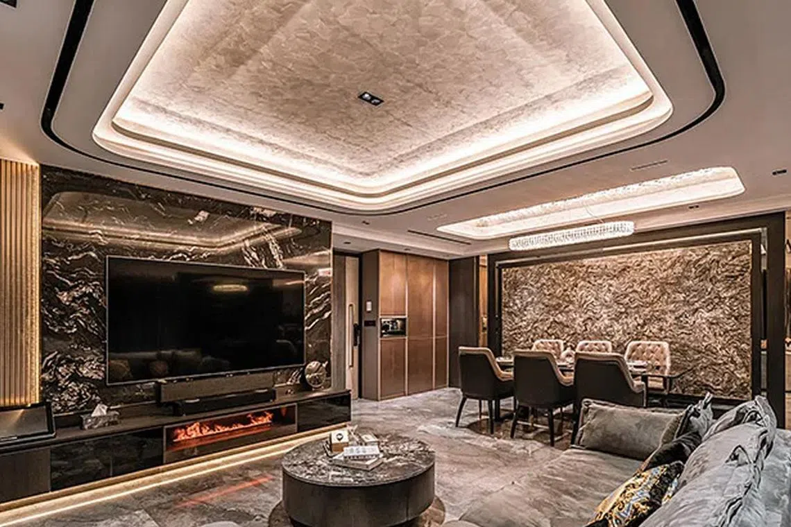 Picture of Inside An Interlace Penthouse Apartment With Dark And Luxurious ...