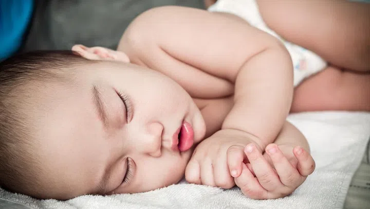 Asian baby sleeping