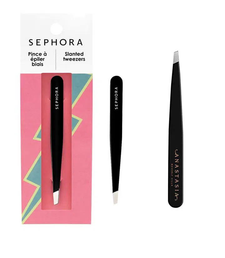 From left: Sephora Collection Slanted Tweezer ($14) and Anastasia Beverly Hills Tweezer ($51)