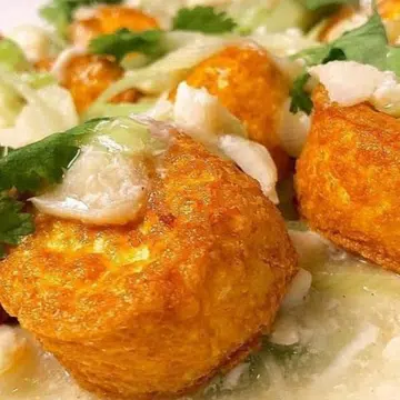 Egg Tofu With Crab Meat & Leek