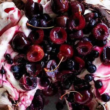 Chocolate Cherry Berry Pavlova