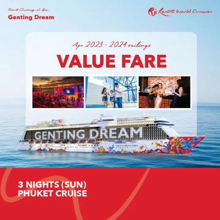 A themed water park, spa and night activities await onboard the Genting Dream cruise liner. 