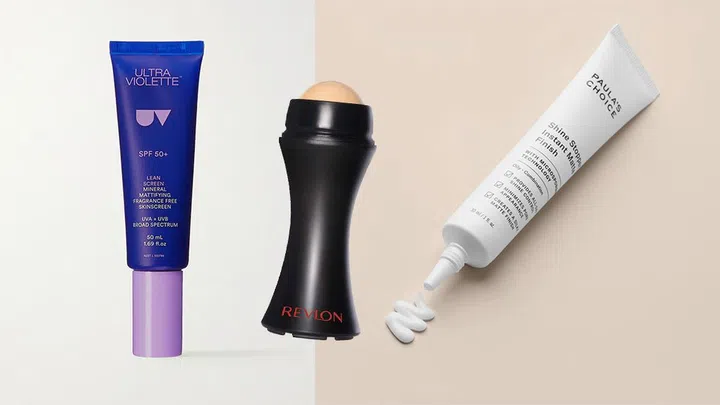 A mattifying product in some areas of your face will save your makeup from melting off in the heat (Photo Net-a-Porter/ Amazon/ Paula's Choice)