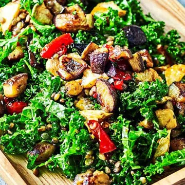 Eggplant, Kale & Lentil Salad
