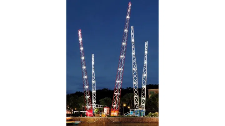 A 3-D rendering of the Slingshot in Clarke Quay. Image credit: Slingshotz Pte Ltd