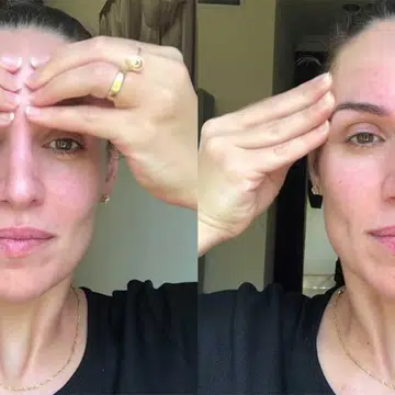 Certified face yoga coach @faceyoga_monna shares daily gua sha and face yoga techniques on Instagram