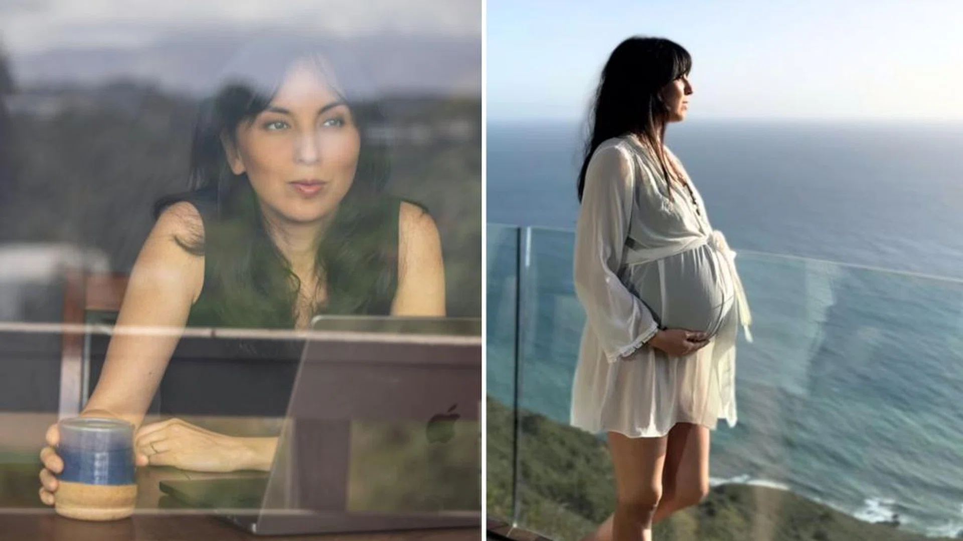Elizabeth Lazan reflects after one year of motherhood. Photo credit: (left) Cameron Jordan; (right) Elizabeth Lazan