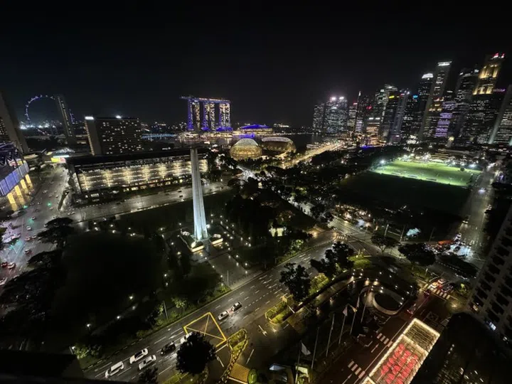 View from the room at night. Photo: Amanda Lim