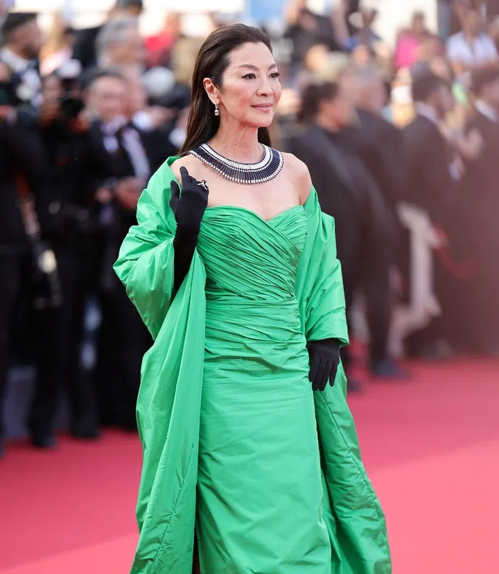CANNES, FRANCE - MAY 21: Michelle Yeoh attends the "Firebrand (Le Jeu De La Reine)" red carpet during the 76th annual Cannes film festival at Palais des Festivals on May 21, 2023 in Cannes, France. (Photo by Andreas Rentz/Getty Images)