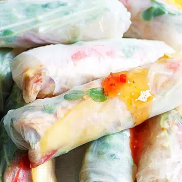Chicken & Mango Rice Paper Rolls