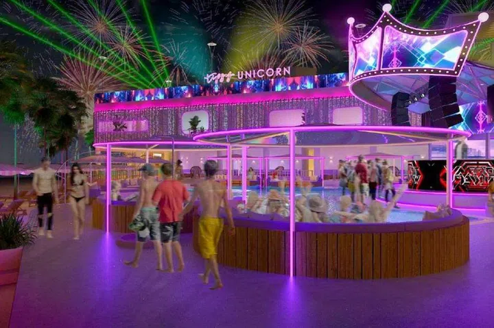 Artist’s impression of Tipsy Unicorn Beach Club, which is set to open on Sept 1. PHOTO: TIPSY UNICORN BEACH CLUB