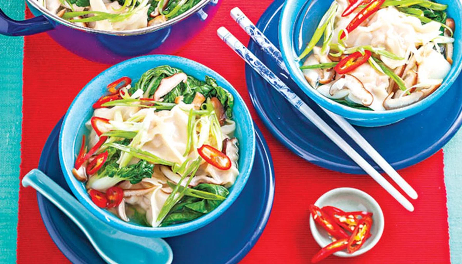 Yum cha favourites - Chinese pork wonton soup