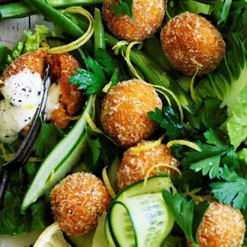 Carrot & Harissa Falafel With Tahini Yoghurt