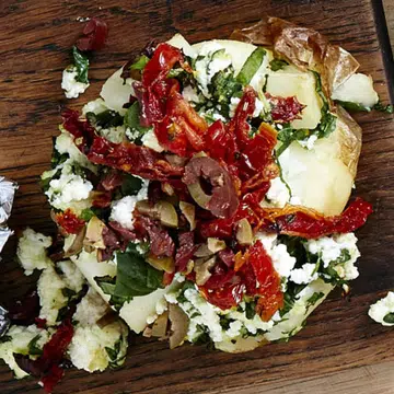 recipe for Semi-Dried Tomato &Spinach Baked Potatoes
