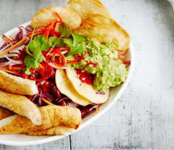 Spicy Fish Nacho Salad