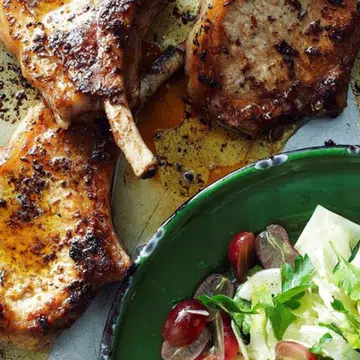 Fennel & Grape Salad With Pork Cutlets