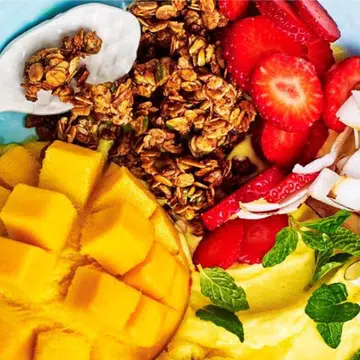 Frozen Mango Lassi Bowl With Cardamom Crumble