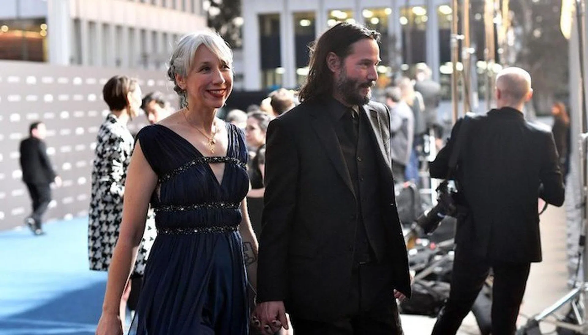 LOS ANGELES, CALIFORNIA - NOVEMBER 02: (L-R) Alexandra Grant and Keanu Reeves attend the 2019 LACMA Art + Film Gala Presented By Gucci at LACMA on November 02, 2019 in Los Angeles, California.   Emma McIntyre/Getty Images for LACMA/AFP