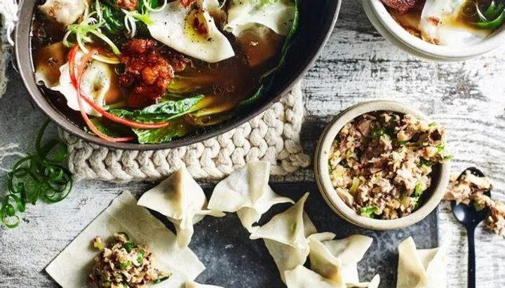 Duck Wontons In Broth