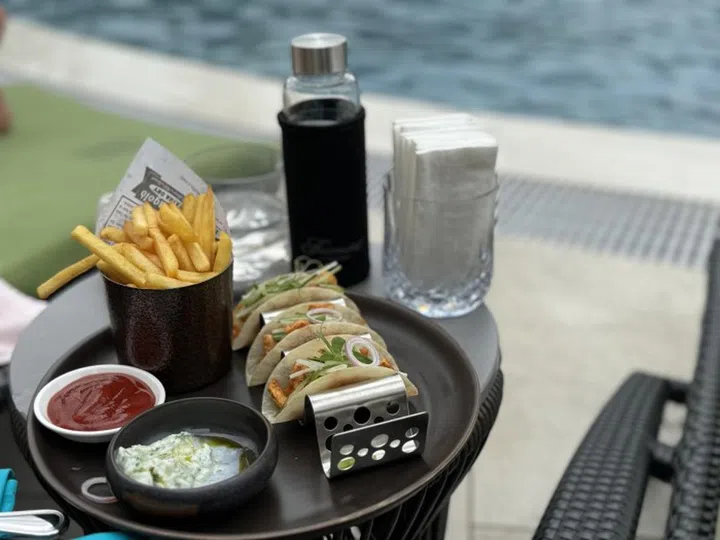 Lounging by the pool before check-out. Photo: Amanda Lim