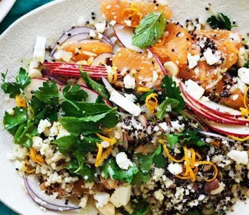 Five Grain Salad With Feta & Oranges