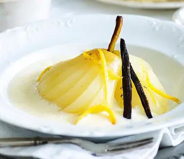 Poached Pears With Sabayon