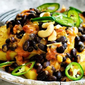 Chickpea 'Tofu' With Spiced Black Eyed Beans