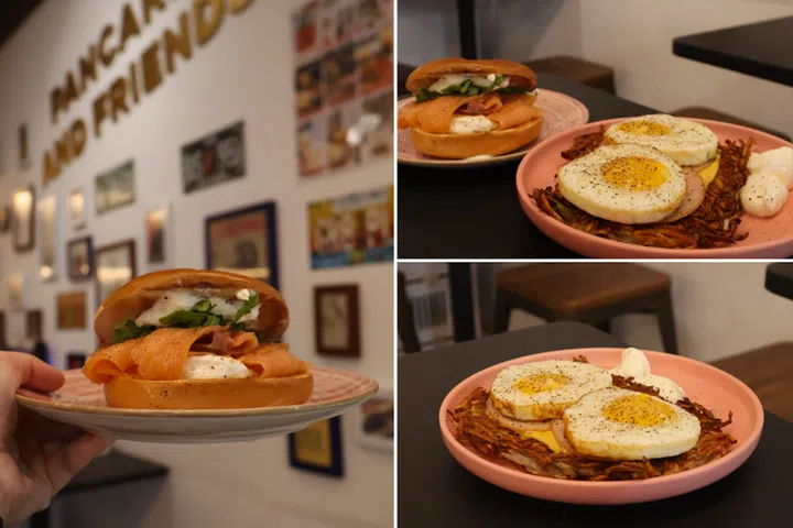 pancake and friends NYC bagel, Far East Plaza food