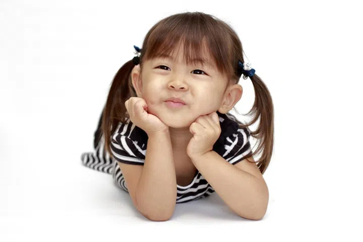 lying Japanese girl (2 years old)